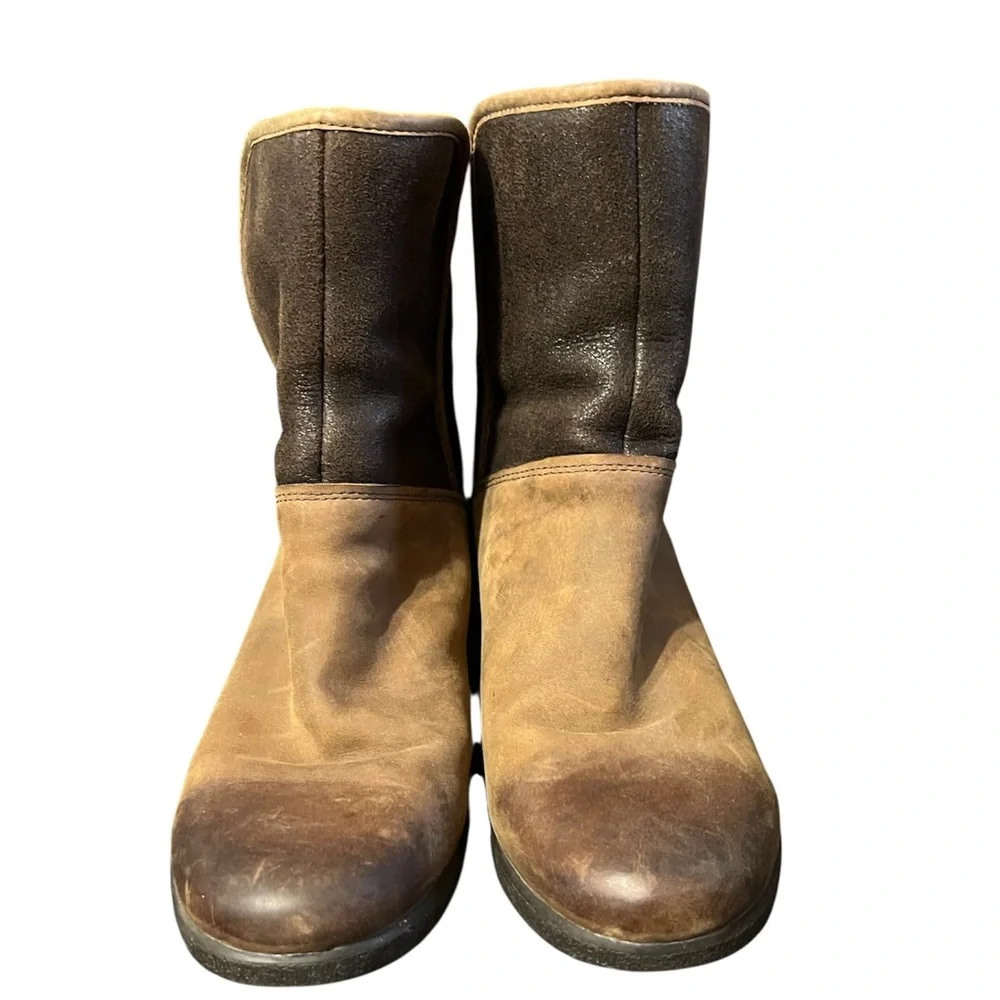 UGG‎ Waterproof Leather Wedge Boots - Size 9